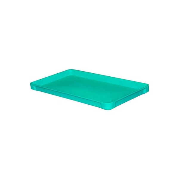 Mfg Tray Stackable Storage Tote, 22 in L x 12 in W x 1-1/4 in H, Green, Fiberglass 8081085113 - main